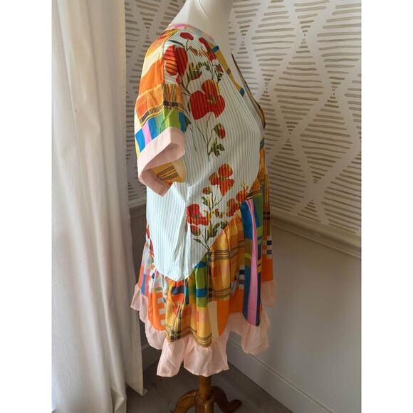 Women’s XS Mixed Print Floral Mini Dress - Picture 5 of 5